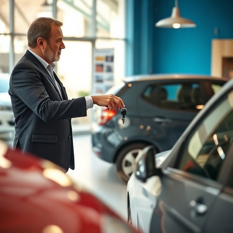 Predaja ključa između kupca i savjetnika u salonu automobila